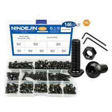 Grade 10.9 Carbon Steel M6 Hex Socket Black Allen Round Head Bolts Nuts and Washers